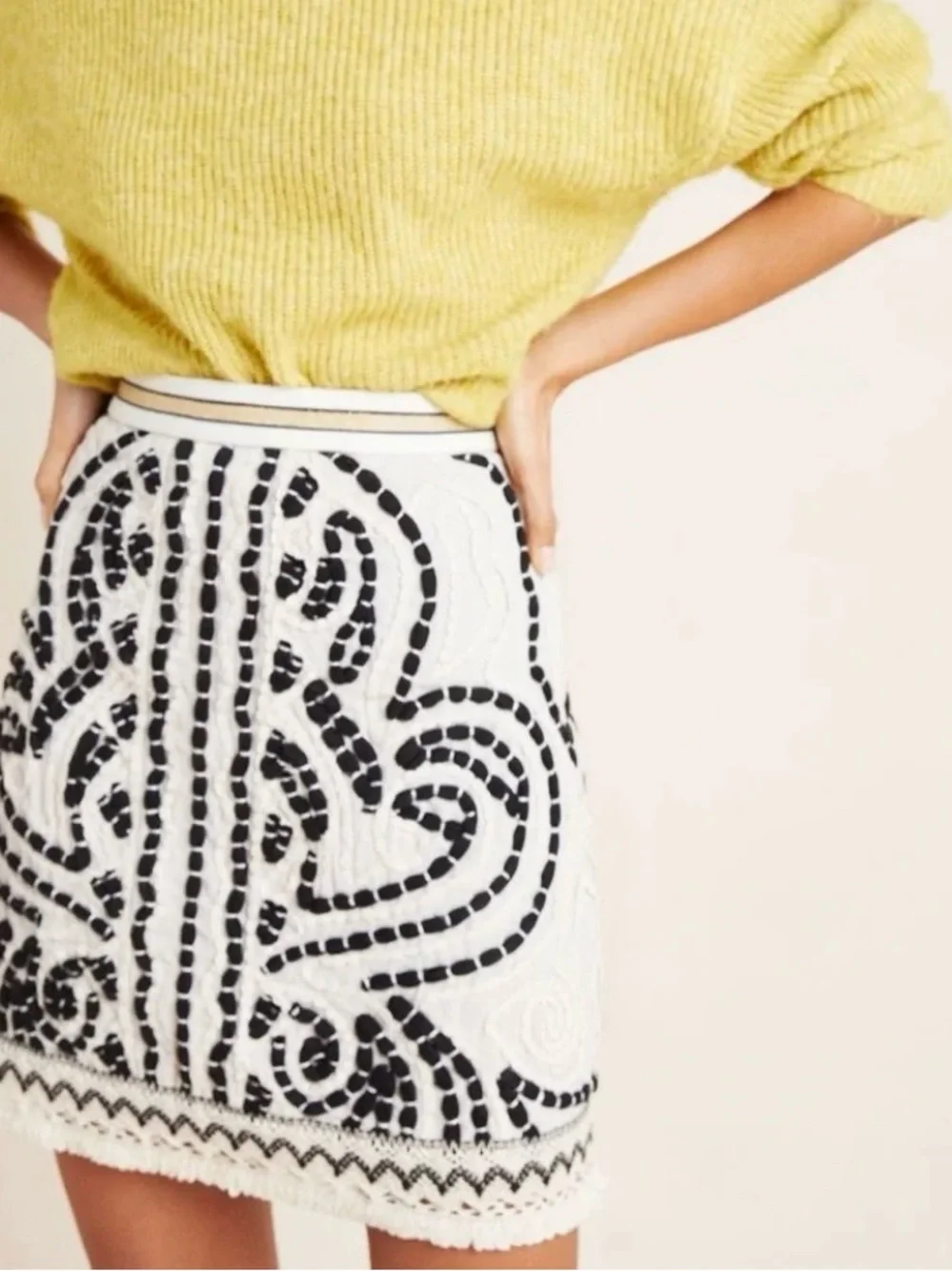 Maeve NWT for Anthropologie embroidered mini skirt  SIZE 10 (32x18) - Picture 2 of 7